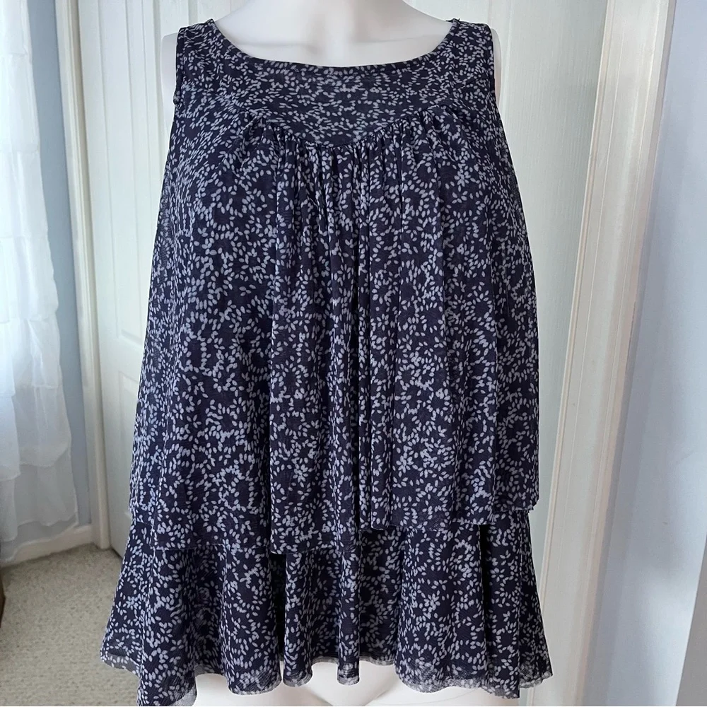 Jane and Delancey blue print sleeveless top size XS